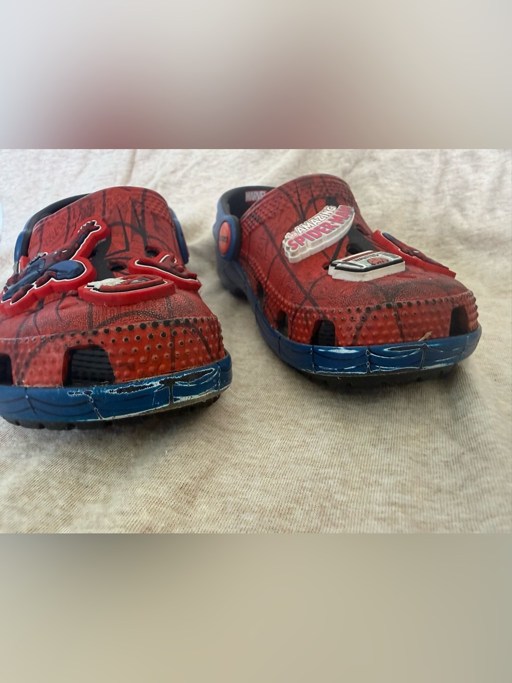 Marvel Red and Blue Spider-Man Kids Sandal Crocs - Picture 2 of 4